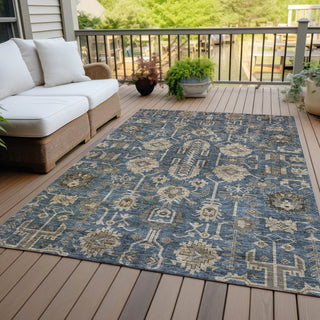 Piper Looms Chantille Oriental ACN697 Navy Area Rug