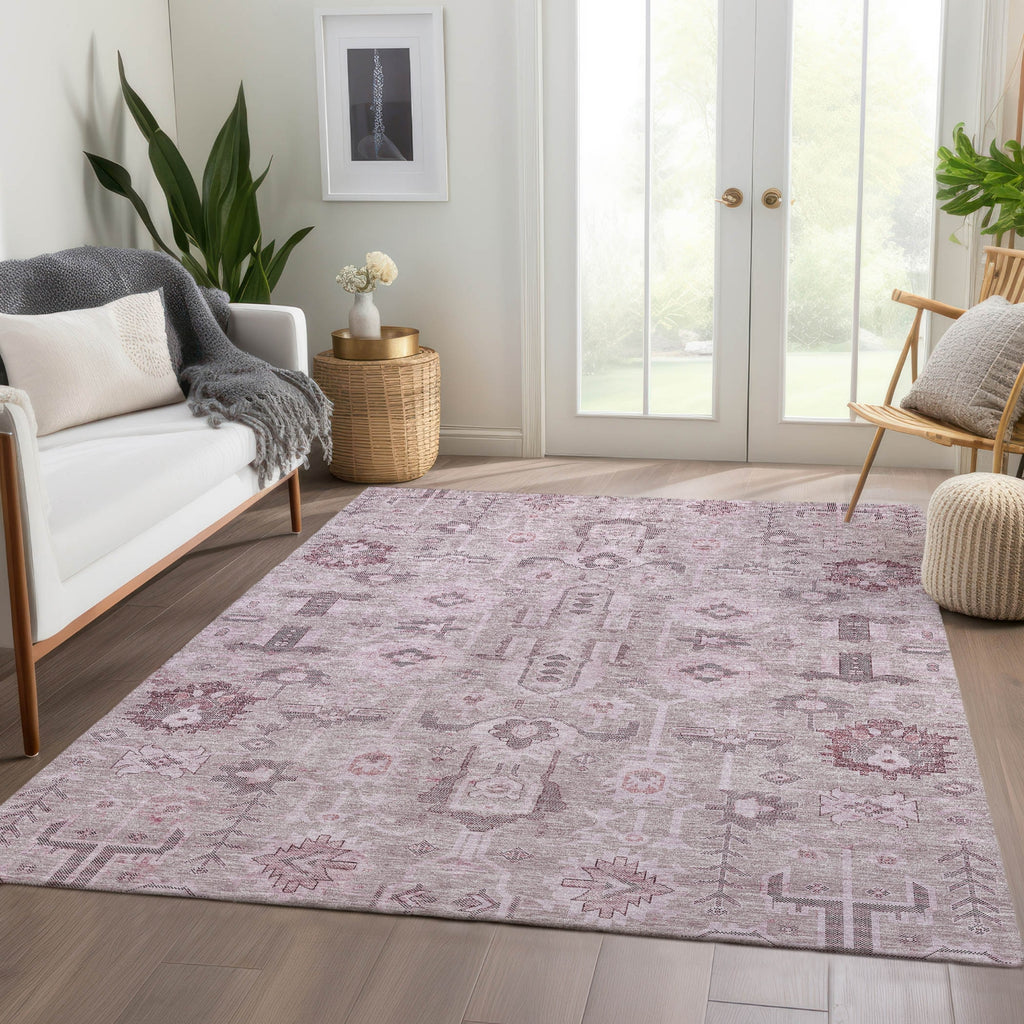 Piper Looms Chantille Oriental ACN697 Pink Area Rug Lifestyle Image Feature