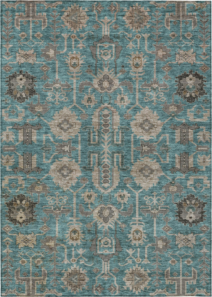 Piper Looms Chantille Oriental ACN697 Teal Area Rug