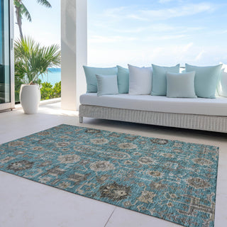 Piper Looms Chantille Oriental ACN697 Teal Area Rug