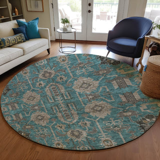 Piper Looms Chantille Oriental ACN697 Teal Area Rug