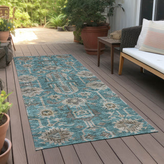 Piper Looms Chantille Oriental ACN697 Teal Area Rug