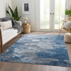 Piper Looms Chantille Abstract ACN698 Blue Area Rug Lifestyle Image Feature