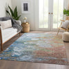Piper Looms Chantille Abstract ACN698 Coral Area Rug Lifestyle Image Feature