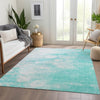 Piper Looms Chantille Abstract ACN699 Aqua Area Rug Lifestyle Image Feature