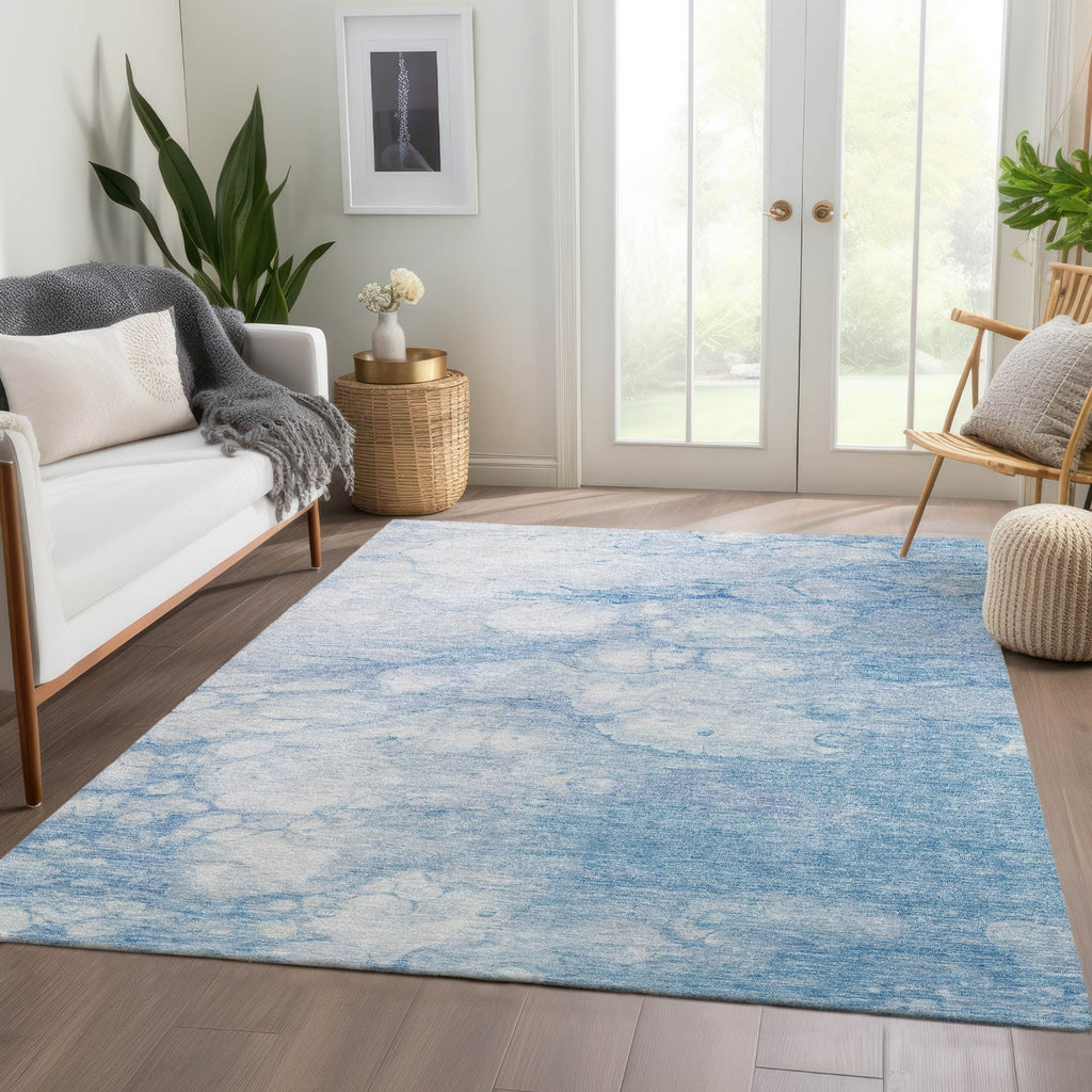 Piper Looms Chantille Abstract ACN699 Sky Area Rug Lifestyle Image Feature