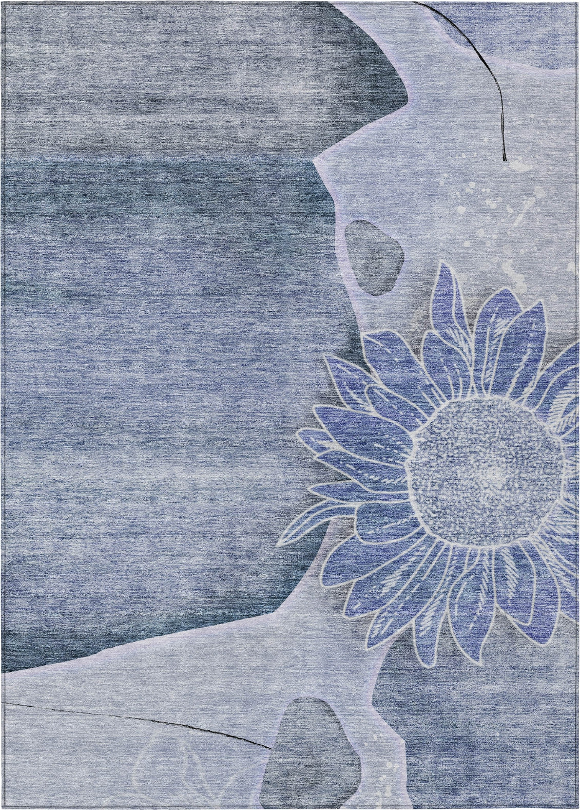 Piper Looms Chantille Floral ACN700 Blue Area Rug