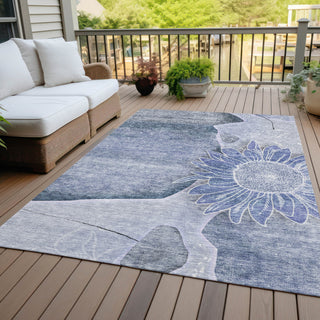 Piper Looms Chantille Floral ACN700 Blue Area Rug