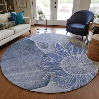 Piper Looms Chantille Floral ACN700 Blue Area Rug