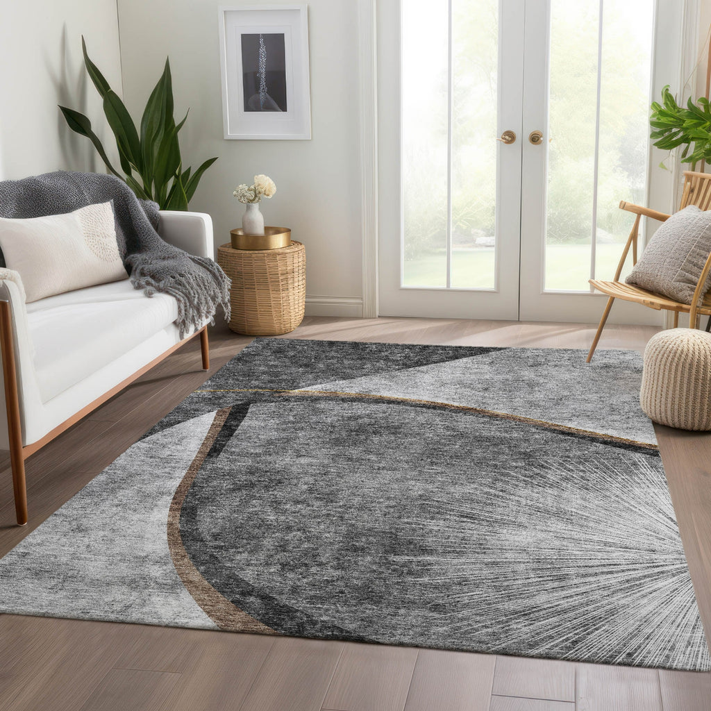 Piper Looms Chantille Modern ACN701 Gray Area Rug Lifestyle Image Feature