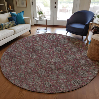 Piper Looms Chantille Floral ACN702 Merlot Area Rug