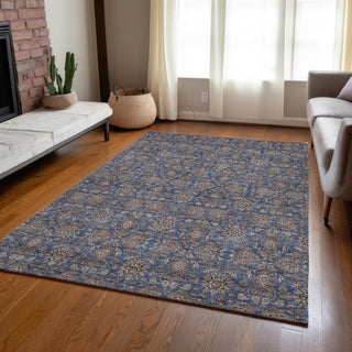 Piper Looms Chantille Floral ACN702 Navy Area Rug