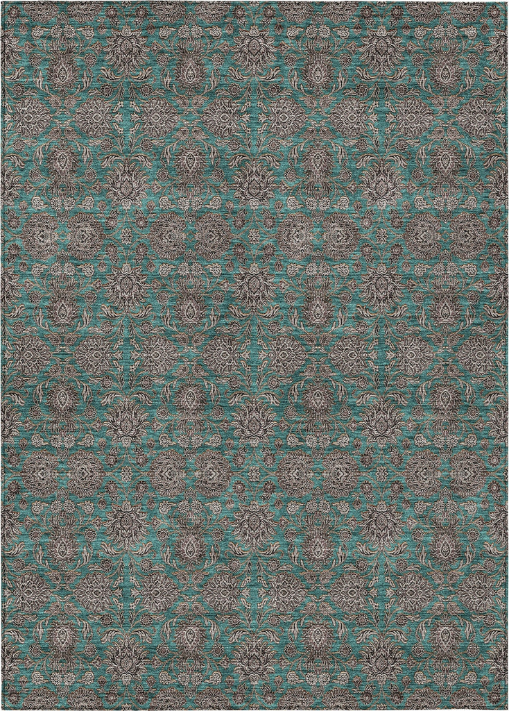 Piper Looms Chantille Floral ACN702 Teal Area Rug