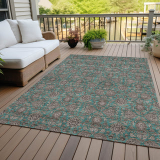 Piper Looms Chantille Floral ACN702 Teal Area Rug