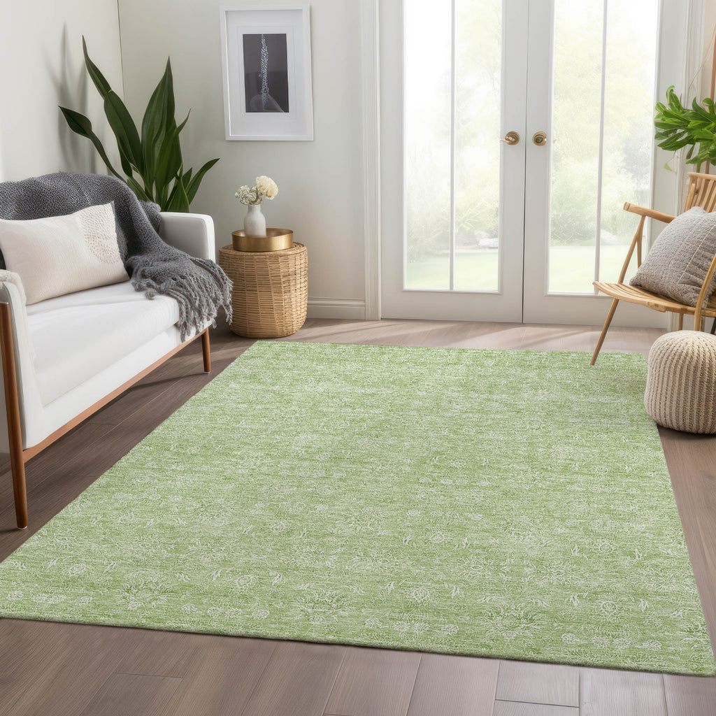 Piper Looms Chantille Floral ACN703 Aloe Area Rug Lifestyle Image Feature