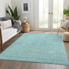Piper Looms Chantille Floral ACN703 Aqua Area Rug Lifestyle Image Feature