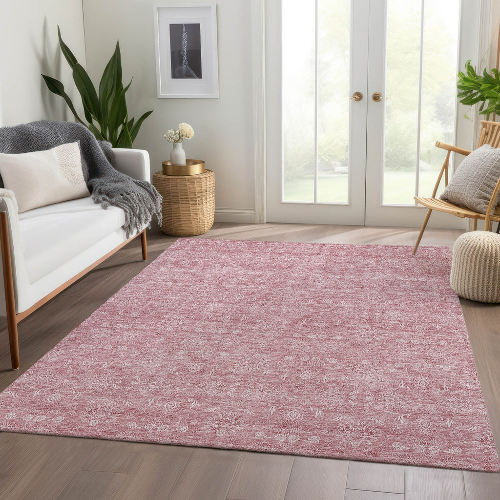 Piper Looms Chantille Floral ACN703 Blush Area Rug Lifestyle Image Feature