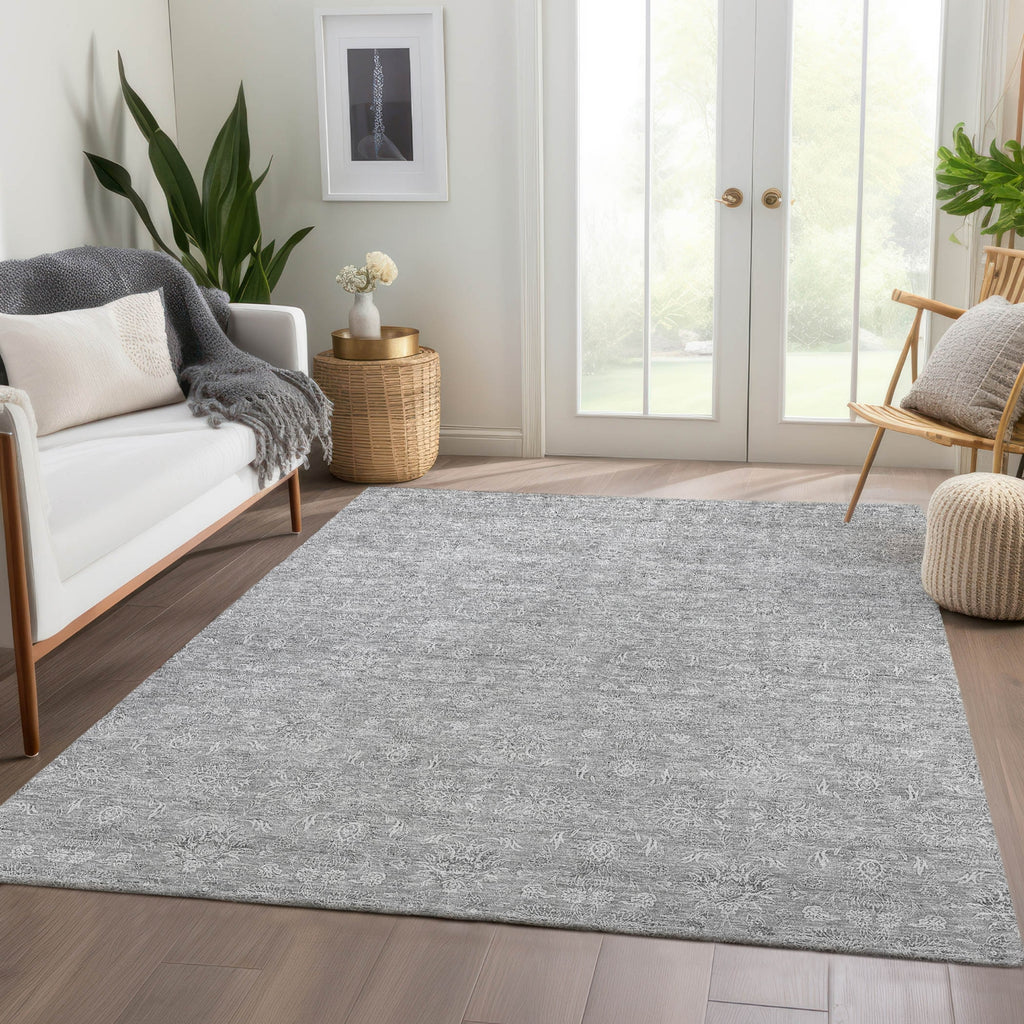 Piper Looms Chantille Floral ACN703 Gray Area Rug Lifestyle Image Feature