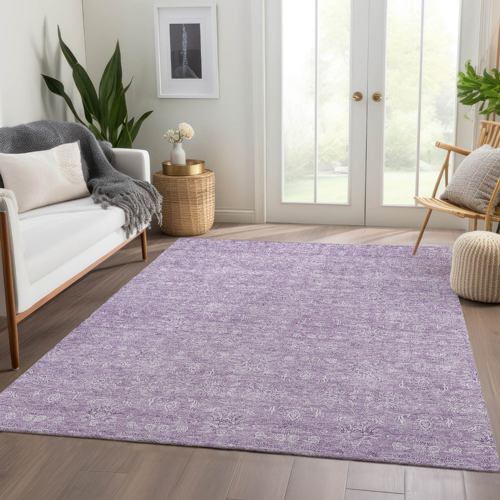 Piper Looms Chantille Floral ACN703 Lavender Area Rug Lifestyle Image Feature