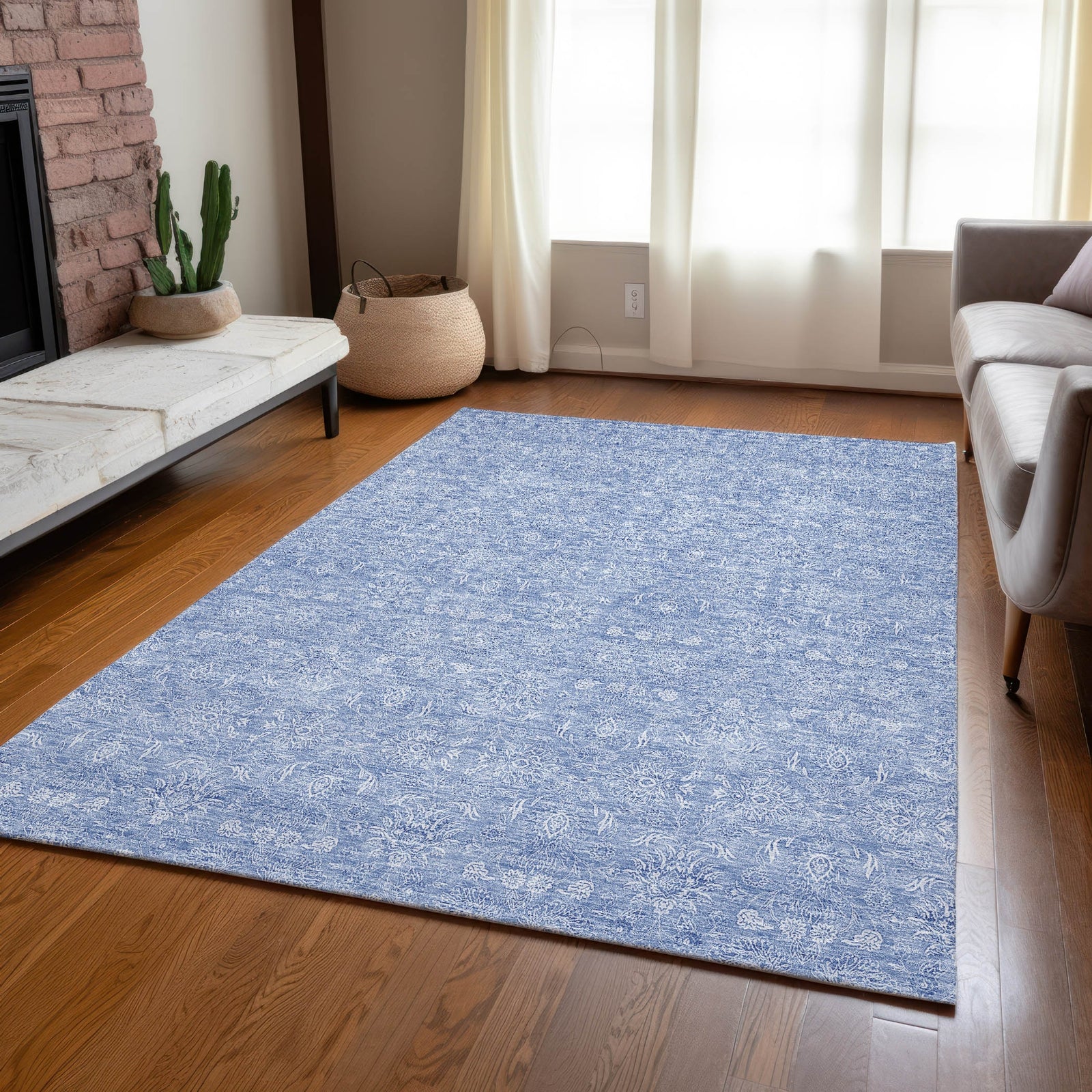 Piper Looms Chantille Floral ACN703 Sky Area Rug – Incredible Rugs and ...