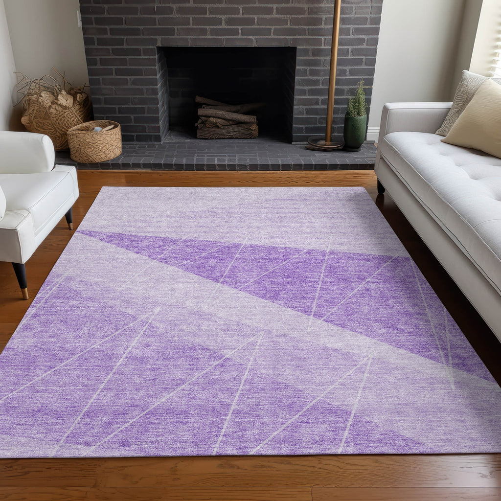 Piper Looms Chantille Modern ACN706 Lavender Area Rug Lifestyle Image Feature
