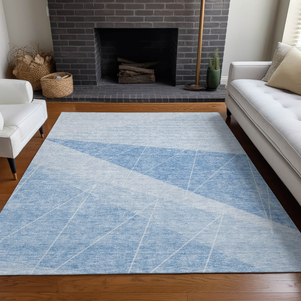 Piper Looms Chantille Modern ACN706 Sky Area Rug Lifestyle Image Feature