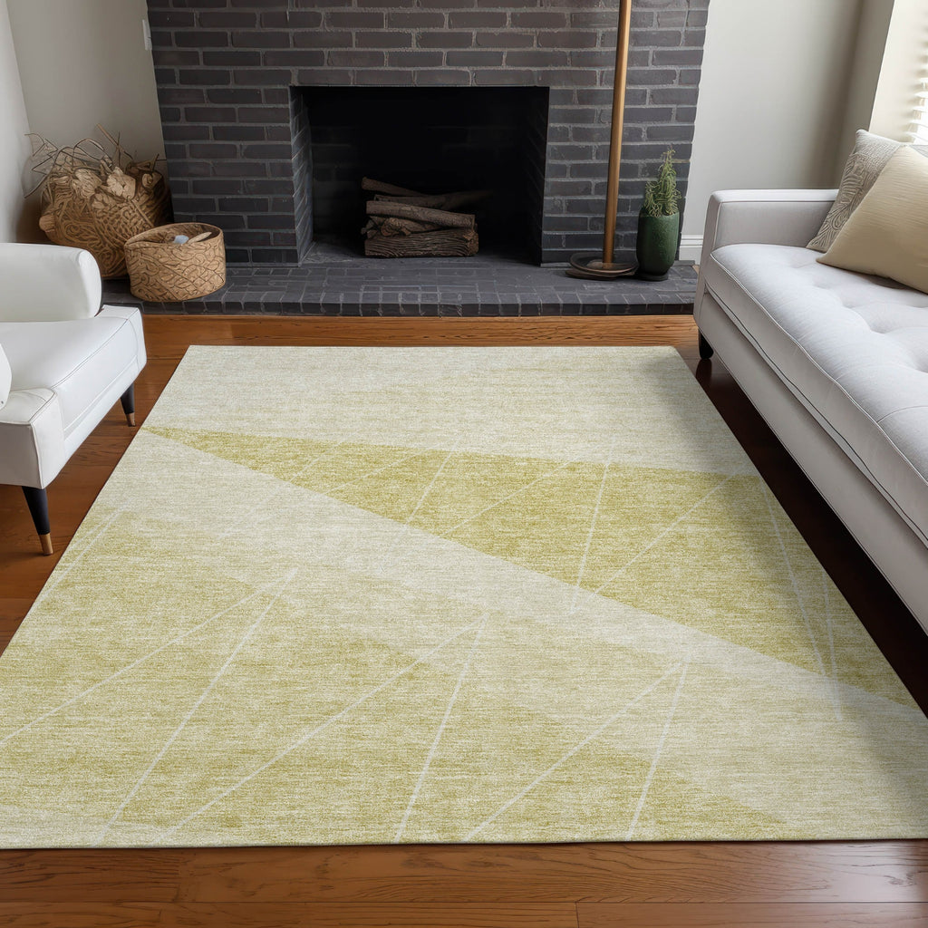 Piper Looms Chantille Modern ACN706 Wheat Area Rug Lifestyle Image Feature
