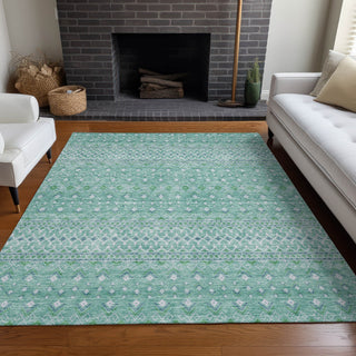 Piper Looms Chantille Boho ACN709 Aqua Area Rug Lifestyle Image Feature