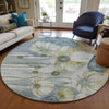 Piper Looms Chantille Floral ACN712 Blue Area Rug
