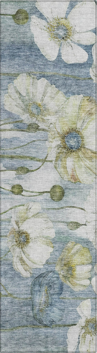 Piper Looms Chantille Floral ACN712 Blue Area Rug