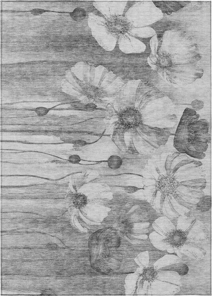 Piper Looms Chantille Floral ACN712 Gray Area Rug