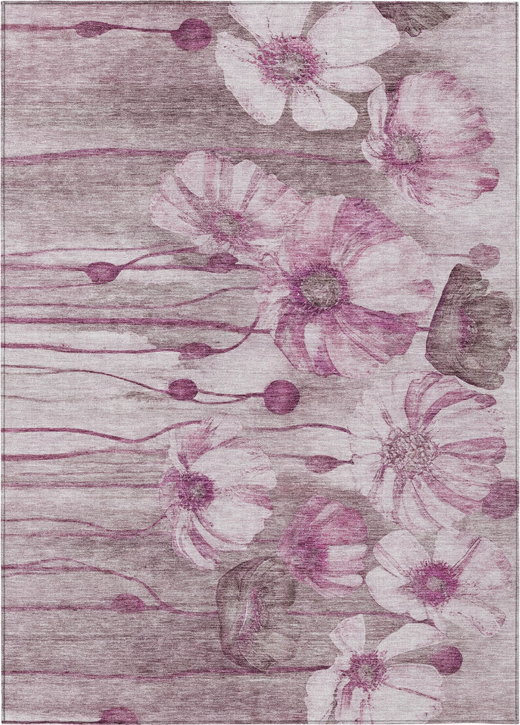 Piper Looms Chantille Floral ACN712 Plum Area Rug