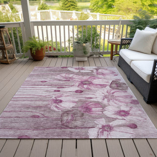 Piper Looms Chantille Floral ACN712 Plum Area Rug