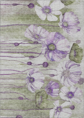 Piper Looms Chantille Floral ACN712 Purple Area Rug