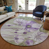 Piper Looms Chantille Floral ACN712 Purple Area Rug