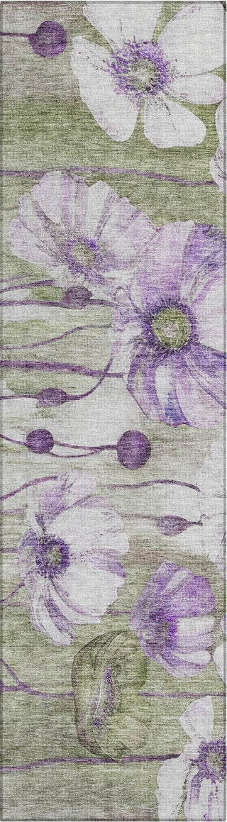 Piper Looms Chantille Floral ACN712 Purple Area Rug