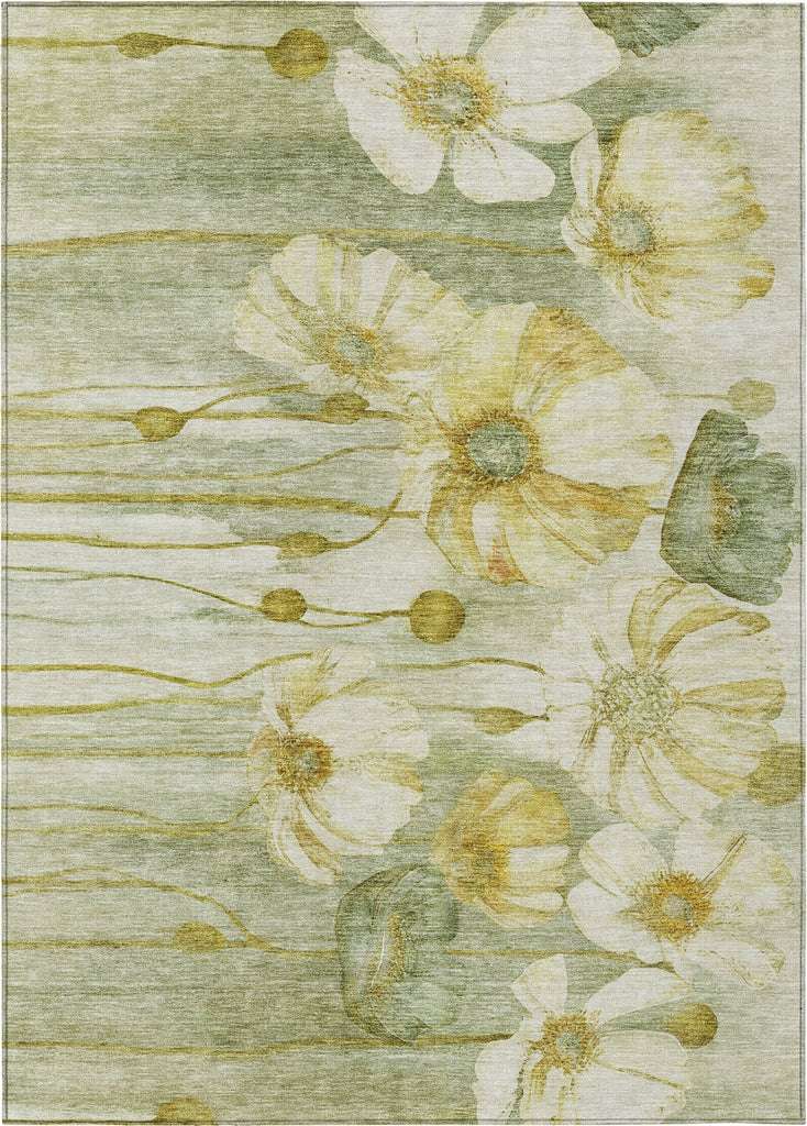 Piper Looms Chantille Floral ACN712 Sage Area Rug