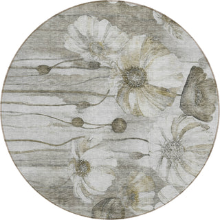 Piper Looms Chantille Floral ACN712 Taupe Area Rug