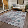 Piper Looms Chantille Floral ACN712 Teal Area Rug