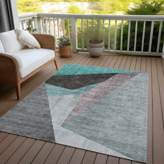 Piper Looms Chantille Art Deco ACN716 Teal Area Rug