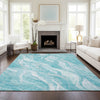 Piper Looms Chantille Waves ACN720 Teal Area Rug Lifestyle Image Feature