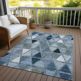 Piper Looms Chantille Geometric ACN722 Blue Area Rug