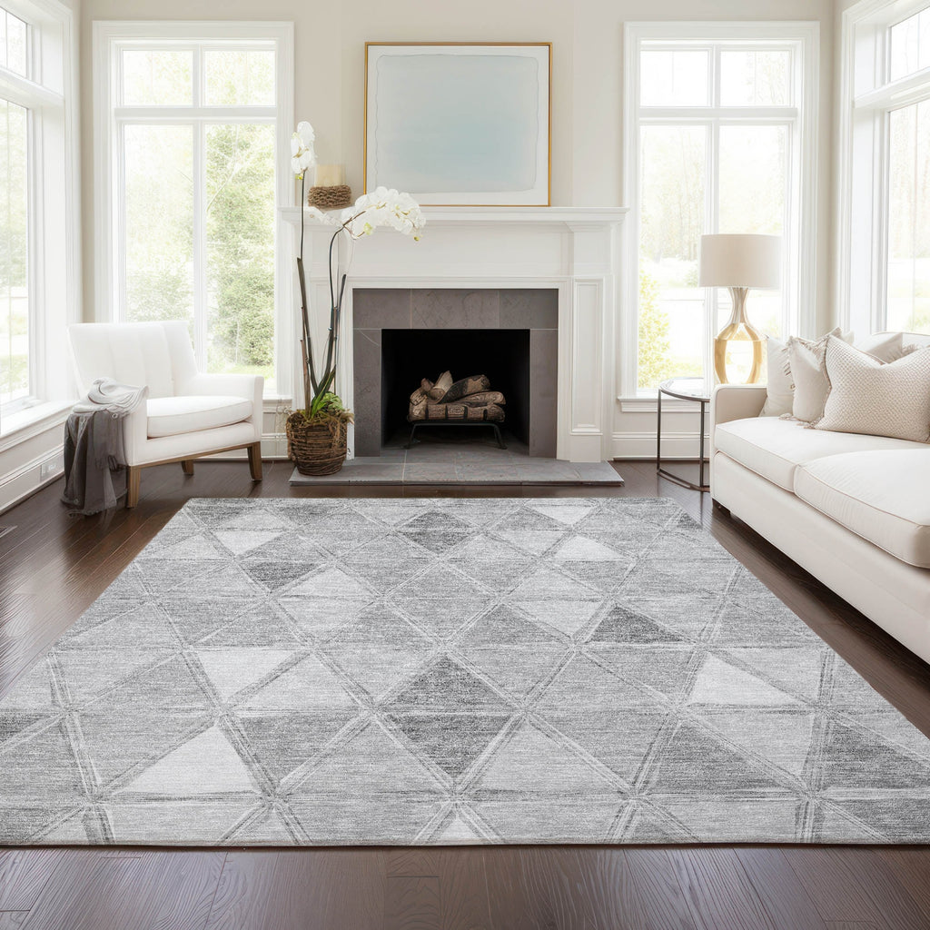 Piper Looms Chantille Geometric ACN722 Gray Area Rug Lifestyle Image Feature