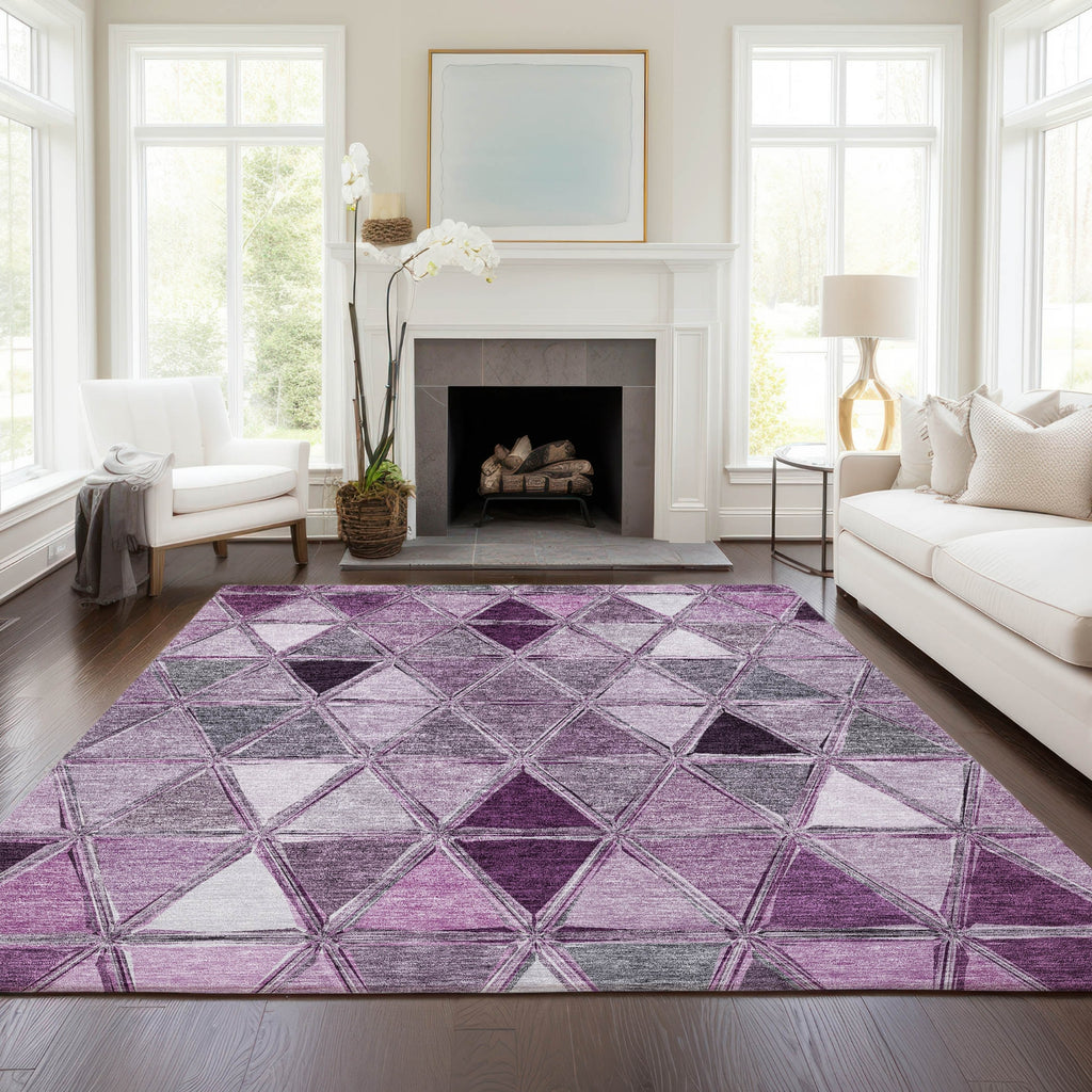 Piper Looms Chantille Geometric ACN722 Merlot Area Rug Lifestyle Image Feature