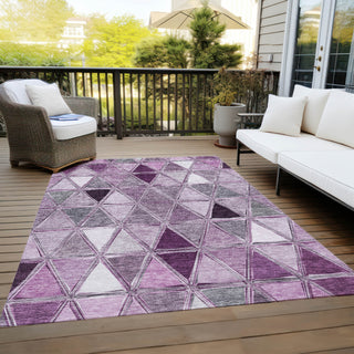 Piper Looms Chantille Geometric ACN722 Merlot Area Rug