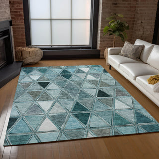 Piper Looms Chantille Geometric ACN722 Teal Area Rug