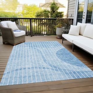 Piper Looms Chantille Striped ACN723 Blue Area Rug