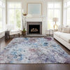 Piper Looms Chantille Floral ACN724 Blue Area Rug Lifestyle Image Feature