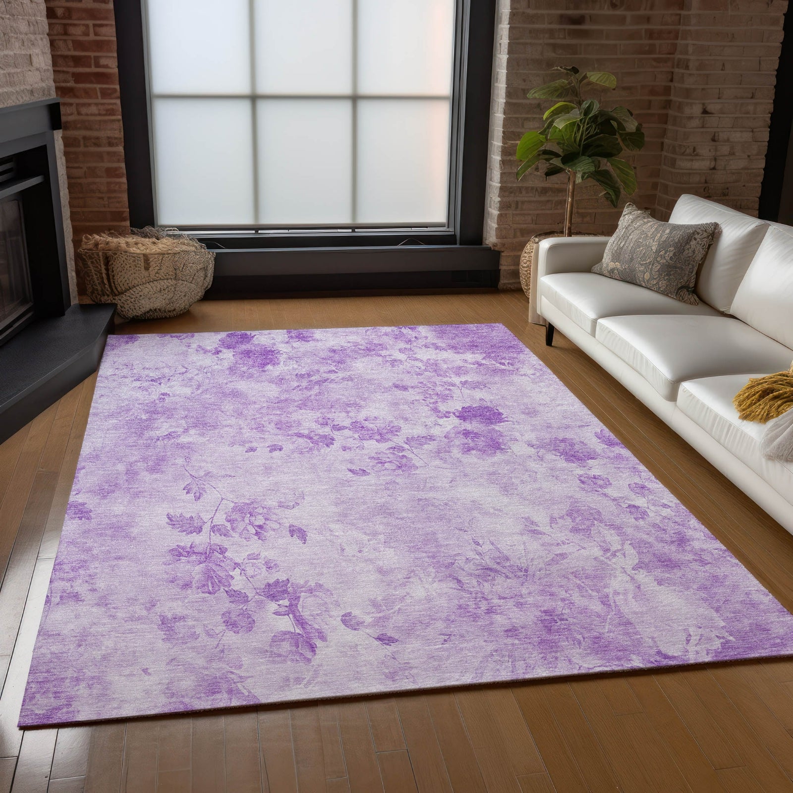 Lavender Rag Rug Piper Looms Chantille Floral ACN724 Lavender Area Rug – Incredible Rugs ...