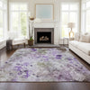 Piper Looms Chantille Floral ACN724 Purple Area Rug Lifestyle Image Feature